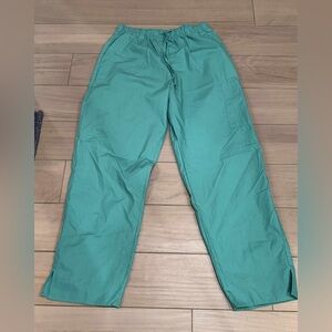 Teal scrub fig pants with pockets & drawstring XL